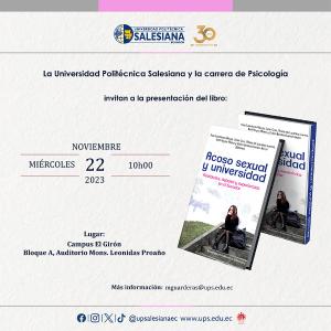Afiche Presentación del libro: “Acoso Sexual y universidad. Realidades, debates y experiencias en el Ecuador”